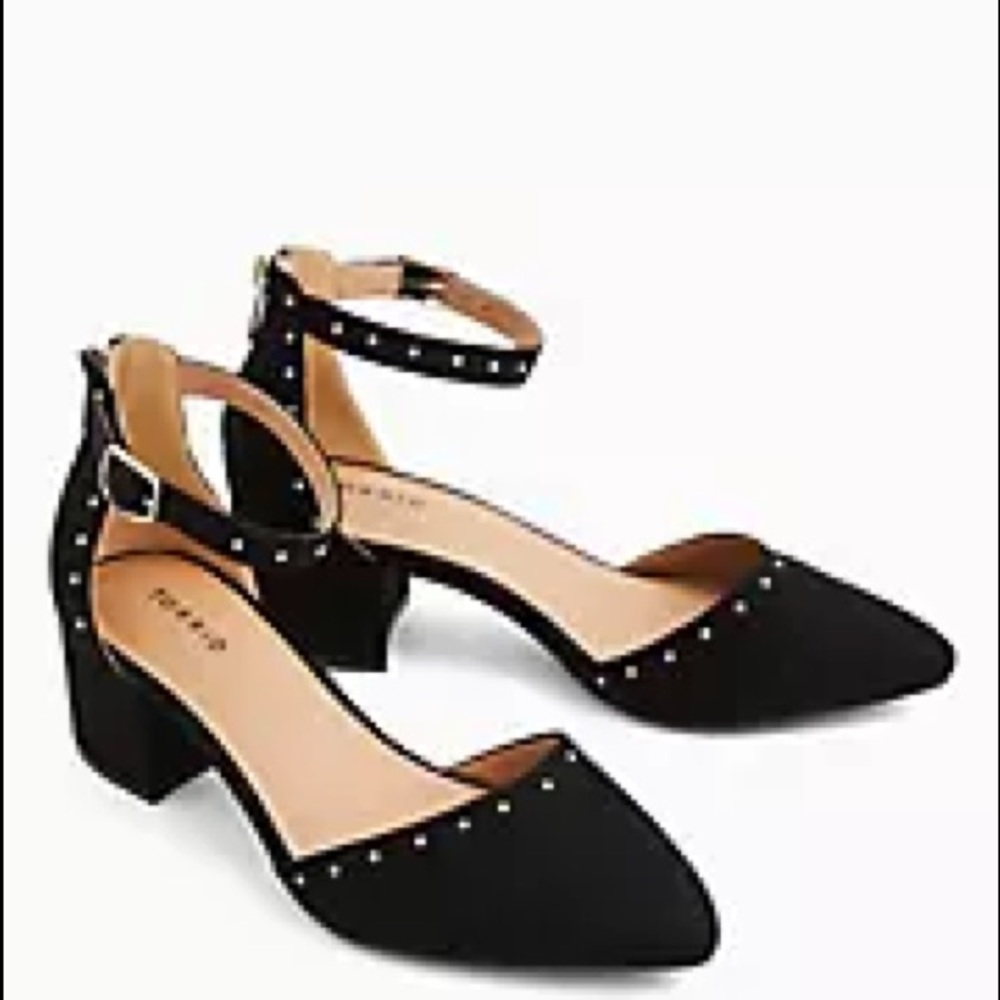 Torrid Size 9 WW Black Faux Suede Block Heel Pumps